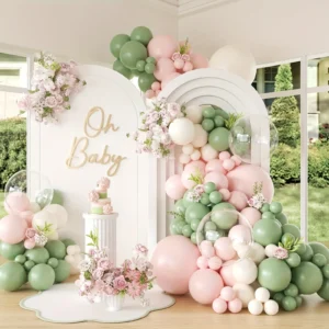 Sage Green & Pink Balloon Arch Kit