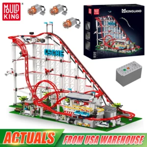 Motorized Roller Coaster Building Block Assembly