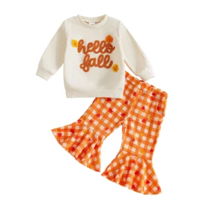 Embroidery Long Sleeve Pullover with Flare Pants - Thumbnail Image 6
