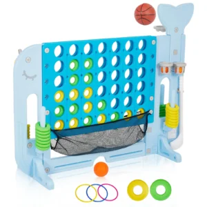 Giant 4 In A Row Game with Basketball and Golf Ring Toss - Thumbnail Image 2