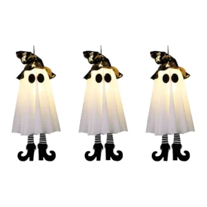 3pcs Halloween LED Light Up Hanging Witch Ghost - Thumbnail Image 7