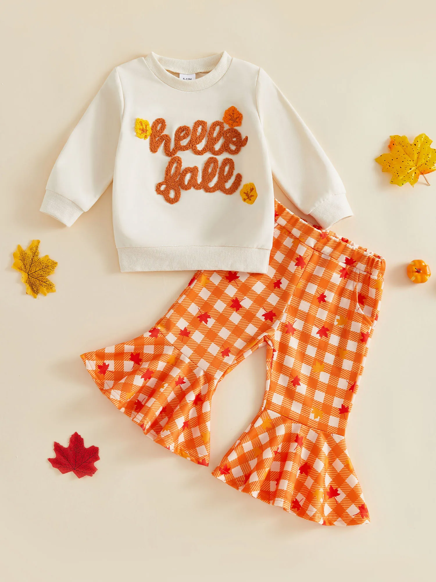 Embroidery Long Sleeve Pullover with Flare Pants - Image 10