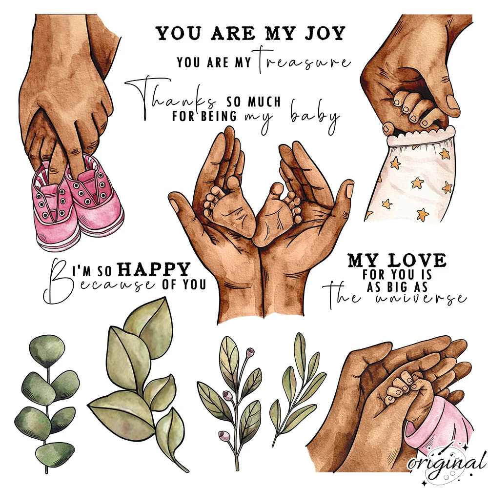 Baby Feet In Hands Clear Stamp Set DIY Scrapbooking - Image 1